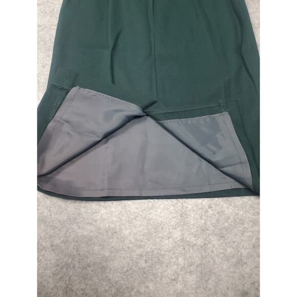 Vintage Women's Diane Richard 8 Dark Green Wool Midi Pencil Skirt Academia - Picture 5 of 8